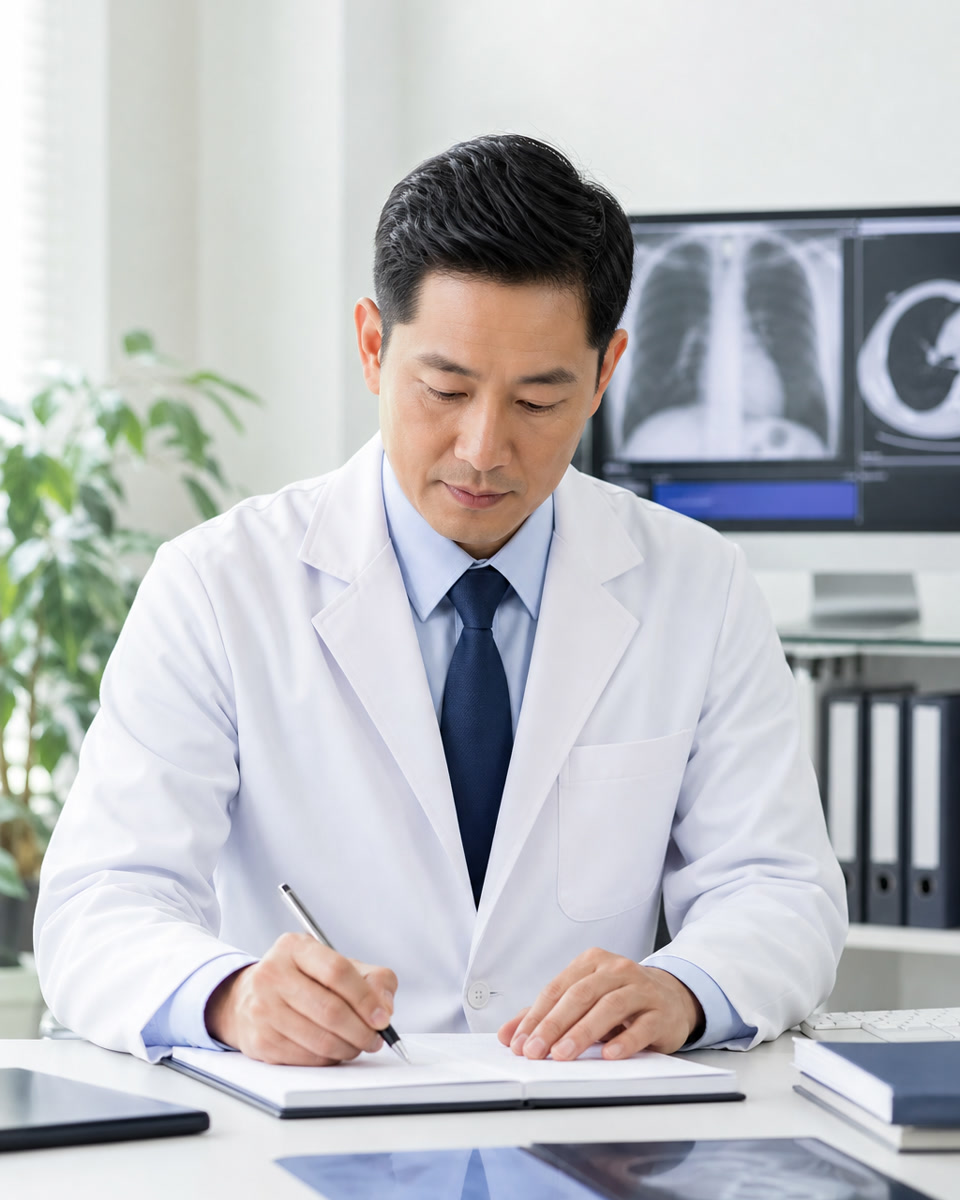 Médico especialista analisando exames para emitir um parecer de segunda opinião médica